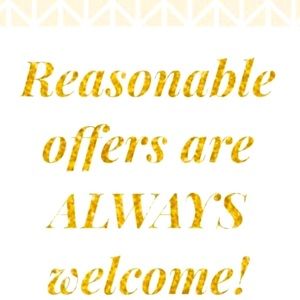 Always accept reasonable offers. Don’t forget to bundle and safe. ☺️